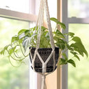 G EPGardening Ceramic Plant Pot - 5.5 Inch Ceramic Planter for Indoor Plants, Boho Round Indoor Flower Pot with Drainage Hole and Saucer, Plant Lover Gifts, Garden Home Room Decor, Black by GreenHaven Gardens