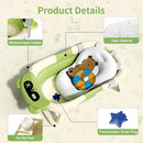 Collapsible Baby Bathtub for Newborn to Toddler (0-18 Month) - Portable Baby Bath Tub for Travel, Newborn Bathtub with Soft Towel and Floating Cushion (Green) by TinyTreasures Baby Boutique