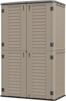 HOMSPARK Storage Shed Weather Resistance, Multi-Purpose Outdoor Storage Cabinet Waterproof, Outdoor Storage Cabinet for Garbage Cans, Lawnmower, Garden Accessories (Coffee, Tall shed-53 cu ft) by GreenHaven Gardens