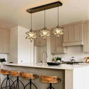 Glass Glam Chandelier 3 Lights Star Pendants Light Fixture for Dining Table Kitchen Island Modern Ceiling Hanging Lights Included LED Warm Light Bulbs Oiled Bronze by CozyNest Decor