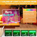 LED Acrylic Message Board, Light Up Acrylic Dry Erase Board with 7-Color Light, LED Note Board with Colors for Kids, Glow Memo Message Writing Board with Light, Drawing Stencils Set Included by TinyTreasures Baby Boutique