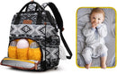 Wrangler Aztec Backpack Multifunction Baby Travel Bag with Changing Pad, Stroller Straps and Pacifier Case WG2204-91103BK by TinyTreasures Baby Boutique