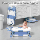 TPN Collapsible Baby Bathtub, Baby Bath Tub with Soft Cushion & Real-Time Thermometer, Baby Bathtub Infant to Toddler Tub (0-36 Months), Portable Newborn Travel Bath tub by TinyTreasures Baby Boutique