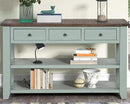 Solid Wood Console Table Sofa Table with Storage Drawers and Bottom Shelf Entryway Table for Entry Hallway Foyer Sofa Couch Table,Fully Assembled (48.8" Green) by CozyNest Decor