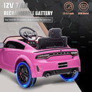 12V 7Ah Kids Electric Ride on Car, Licensed Dodge Charger SRT Hellcat, Battery Powered 4-Wheels Toy Car Electric Vehicle for Kids with Remote Control, 3 Speeds, LED Lights, Music (Pink) by TinyTreasures Baby Boutique