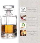 Glass Decanter with Airtight Geometric Stopper - Whiskey Decanter for Wine, Bourbon, Brandy, Liquor, Juice, Water, Mouthwash. Italian Lead-Free Glass (25.97 oz/768ml) by CozyNest Decor