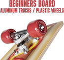 24 inch Rude Boyz Mini Cruiser Skateboard - Aluminium Trucks - Kids Skateboard Ages 5-8 Beginner - Skateboards for Kids by TinyTreasures Baby Boutique