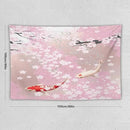 Houselerax Japanese Koi Fish Tapestry, Cherry Blossoms Asian Oriental Pink Flower Branch Koi Fish Carp Tapestries Wall Hanging for Bedroom Living Room Office Decor 60"x40" by CozyNest Decor