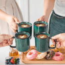 vancasso STARRY Coffee Mugs Set, 12 oz Ceramic Coffee Cups for Latte Hot Tea Cappuccino Cocoa Milk Stoneware Cups Set of 6, Dishwasher & Microwave Safe, Green by CozyNest Decor