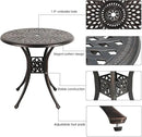 COBANA Patio Bistro Table, 31’’ Round Cast Aluminum Outdoor Dining Retro Side Table with 2’’ Umbrella Hole, Bronze by GreenHaven Gardens