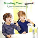 Kids U Shaped Electric Toothbrush for Age 2-12, Rechargeable Toddler Toothbrush with Smart Timer & 3 Clean Modes, Panda Design, IPX7 Waterproof, 3 Brush Heads & 360°Cleaning by TinyTreasures Baby Boutique