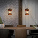 2 Pack Rustic Farmhouse Wood Pendant Light Fixture One-Light Adjustable Chain Oak Wood and Metal Drum Cage Small Pendant Lighting for Kitchen Island Sink Hallway Farmhouse Bathroom Bar, Black by CozyNest Decor
