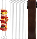 12" 12 Pack - Metal Skewers Reusable Kabob Skewers BBQ Barbecue Skewers for Grilling, Stainless Steel by GreenHaven Gardens