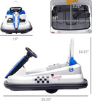 Aosom Toddler Bumper Car, 360° Rotation 6V Kids Electric Ride on Bumper Car with EVA Bumper Edges, Twins Motor, Songs, Horn, LED Lights, Safety Belt for 18-48 Months, White by TinyTreasures Baby Boutique