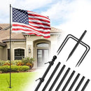 ZMTECH 10 FT Flag Pole in Ground, Heavy Duty Flag Pole Holder for Outside House with 5 Pronges Base, Extra Thick Flag Pole Kit for Yard Outdoor Garden Decor Residential Commerical(1 Pack,without Flag) by GreenHaven Gardens