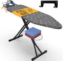 Xabitat Full Size Ironing Board 57" X 15" with Wall Mount Hanger, Full Metal Construction Iron Board, Built in Iron Caddy, Heat & Scorch Resistant Fabric, Cord Holder, Anti-Skid Feet, Heavy Duty by CozyNest Decor
