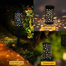 Solar Garden Lights - 6 Pack Black Star Moon, Waterproof Outdoor Path Lights by GreenHaven Gardens