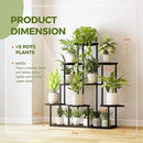 Bamworld Large Plant Stand Indoor, 9 Tier Tall Metal Plant Shelf for Multiple Plants, Tiered Flower Stand for Patio Garden Balcony Living Room Bedroom(Black) by GreenHaven Gardens