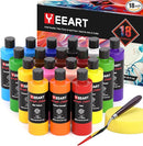 Acrylic Paint Set - 18 Colors, 8.45oz Large Bottles, Rich Pigmented Canvas Paint for Artists, Kids & Adults - Premium Non-toxic Art Supplies by TinyTreasures Baby Boutique