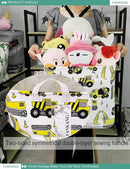 FANKANG Square Nursery Hamper Storage Bins Canvas Laundry Basket Foldable with Waterproof PE Coating Storage Baskets Gift Baskets for Children, Office, Bedroom, Clothes（Square-Engineering ） by TinyTreasures Baby Boutique