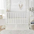 Brandream White Crib Bedding Set 3 Pieces Baby Nursery Collection - Quilt,Crib Sheet,Dust Ruffle-100% Washed Cotton Like Linen Supersoft Classic Quilted Plaid Off White Cream by TinyTreasures Baby Boutique