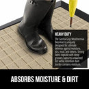 GORILLA GRIP 100% Waterproof All-Season WeatherMax Doormat US Designed Natural Rubber, Stain and Fade Resistant, Low Profile Indoor Outdoor Door Mats, Easy Clean Patio Mat, 17x29, Taupe Grid by CozyNest Decor