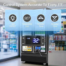 Tylza Commercial Refrigerator, Double Glass Door Display Beverage Fridge, 28.1 Cu Ft Upright Beverage Cooler Merchandiser with Replaceable Advertising Light Board, Rebound Door, Fast Cooling, Black by CozyNest Decor