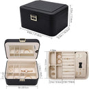 KAMIER Jewelry Holder Organizer, 2 Layers PU Leather Jewelry Box, Large Capacity, Double Lock and Large Mirror, Hidden Necklace Hooks, Removable Dividers, Gift Box Packaging, Black by TinyTreasures Baby Boutique
