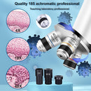 Microscope 40X-2500X Magnification with 4.3-inch Display, Wide-Angle 10X and 25X eyepieces, and Built-in 5-megapixel Camera for School Labs, Animal Husbandry (White) by TinyTreasures Baby Boutique