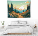HZOHNAGO Mountain Tapestry Forest Mountain Sunrise Road Pattern Printed Wall Tapestry Wall Hanging for Bedroom Living Room Dorm 40" W x 30" H by CozyNest Decor