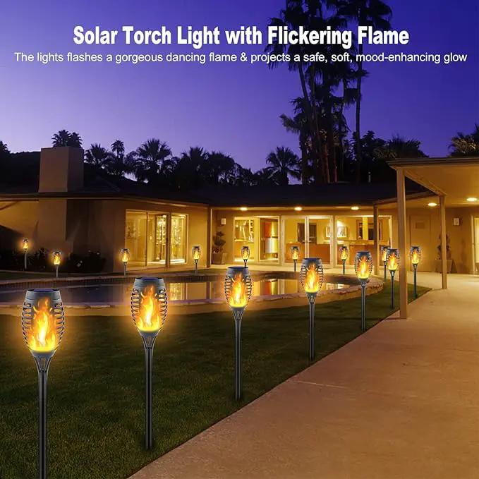 16 Pack Upgraded Solar Lights Outdoor, Mini Solar Torch Lights with Flickering Flames, Waterproof Landscape Decoration Dancing Flame Lights for Garden Pathway Yard, Auto On/Off Dusk to Dawn, photo 7 of 7