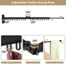 Bakala Clothes Drying Rack Foldable, Laundry Drying Rack Clothing Wall Mounted, Clothing Racks for Hanging Clothes, Heavy-duty Space Saving Hanger,Retractable,Expandable,Collapsible, 64" (Hooks,Black) by CozyNest Decor