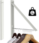 Wall Mounted Drying Rack - No Drill Installation, Space Saving Foldable Clothes Rack for Laundry Room, Dorm, Apartment,RV, Closet. Heavy Duty & Rustproof Aluminum Alloy (White) by TinyTreasures Baby Boutique