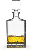 Glass Decanter with Airtight Geometric Stopper - Whiskey Decanter for Wine, Bourbon, Brandy, Liquor, Juice, Water, Mouthwash. Italian Lead-Free Glass (700ml/Crushed Ice) by CozyNest Decor