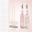 COOK WITH COLOR Glass Olive Oil Bottle Dispenser - 2 Pack- 17oz Oil and Vinegar Cruet - Olive Oil Carafe Decanter for Kitchen by CozyNest Decor