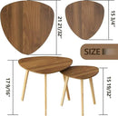 BAMEOS Bamboo Nesting Triangle End Table,Set of 2 Coffee Table Modern Minimalist Side Table for Living Room (Walunt) by CozyNest Decor