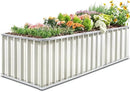 KING BIRD Galvanized Raised Garden Bed with 2 Installation Methods for DIY, 101" x 36" x 24" Heightened Planter Kit Box Outdoor for Deep-Rooted Vegetables, Flowers, Ivory by GreenHaven Gardens
