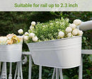 Dahey 3 Pcs Metal Iron Hanging Flower Pots for Railing Fence 15.7 Inch Hanging Bucket Pots Countryside Style Window Flower Plant Holder with Detachable Hooks for Garden Yard Home Decor, White by GreenHaven Gardens
