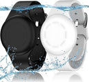 R-fun Waterproof for Air Tag Bracelets [2 Pack] Compatible with Apple Air Tag Finders with Soft Silicone,Anti Lost GPS Item Finders Case Cover,Black/White by TinyTreasures Baby Boutique