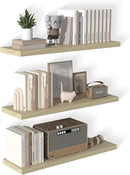 40 Inch Floating Shelf 3 Pack Large Floating Shelves for Wall No Drilling Accessories Included Deep Wall Shelves for Living Room Kitchen Farmhouse 40" W x 12" D x 1.2" Oak by CozyNest Decor