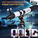 PISEZ Telescope for Adults High Powered ，90mm Aperture 800mm （35X-210X Professional Refractor Travel Astronomical Telescope for Kids & Beginners with Carry Bag, Phone Adapter by TinyTreasures Baby Boutique