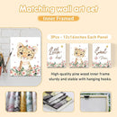 Custom Baby Crib Bedding Set, 5 Pcs Personalized Name Baby Crib Sets for Infant Toddler, Floral Leopard Nursery Bedding Set for Baby Girls, Double Layer Baby Bedding Sets Customized Gifts by TinyTreasures Baby Boutique