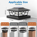 NIORSUN Solar Post Lights Outdoor 4 Pack, 2 Modes LED, Deck Fence Post Solar Lights for 3.5x3.5 4x4 5x5 5.5x5.5 Caps Patio Garden Decoration, Black by GreenHaven Gardens
