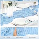 20 Pack Baby Blue Cheesecloth Table Runner 20 x 120 Inch Long Rustic Gauze Cheese Cloth Table Runner for Wedding 10FT Bridal Baby Shower Table Decorations Boho Fabric Sheer Birthday Party Table Decor by CozyNest Decor