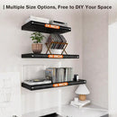 Large Floating Shelves for Wall Set of 1 Wooden Wall Shelves 30 in x 12.75 in x 2 in Room Decor Long Shelf with Invisible Wall Mount Bracket for Bedroom Kitchen Living Room Black Wood by CozyNest Decor