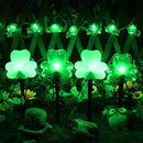 2*4 Pack LED St. Patricks Shamrock Pathway Lights for St. Patricks Day Decorations, Green Lucky Clover Pathway Stake Lights Outdoor Waterproof, UL Certified for Lawn Yard Walkway Irish Decor, Plug In by GreenHaven Gardens