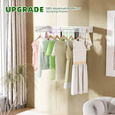 Wall Mounted Drying Rack for Laundry 31.5'', Folding Drying Rack Clothing Wall Mount with 5 Rods and 6 Hooks, Space Saving for Indoor Outdoor Bathroom Balcony (White, 31.5'') by CozyNest Decor