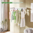 Wall Mounted Drying Rack for Laundry 40'', Folding Drying Rack Clothing Wall Mount with 5 Rods and 6 Hooks, Space Saving for Indoor Outdoor Bathroom Balcony (White, 40'') by CozyNest Decor