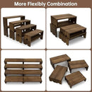 Large Display Wood Risers Wooden Stand 8 Tier Wood Racks Decorative Rectangular, 2 Set 8 Pieces Cupcake Stands Cologne Perfume Organizer Showcase Items(Brown) by CozyNest Decor