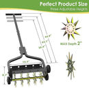 Seeutek 18 Inch Lawn Aerator, Upgraded Heavy Duty Manual Aerators Lawn Tool w/ 3D Steel Tines, 4 Wheels & Non-Slip Handle, Push Spike Aerator Suitable for Lawn, Garden and Yard by GreenHaven Gardens